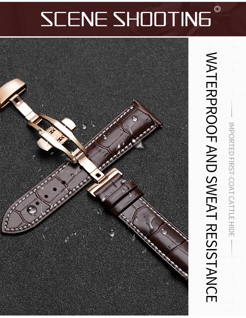 22 мм кожаный ремешок для часов huawei Watch GT для Amazfit Stratos 2/2S honor watch magic Deployment Пряжка запасной ремешок