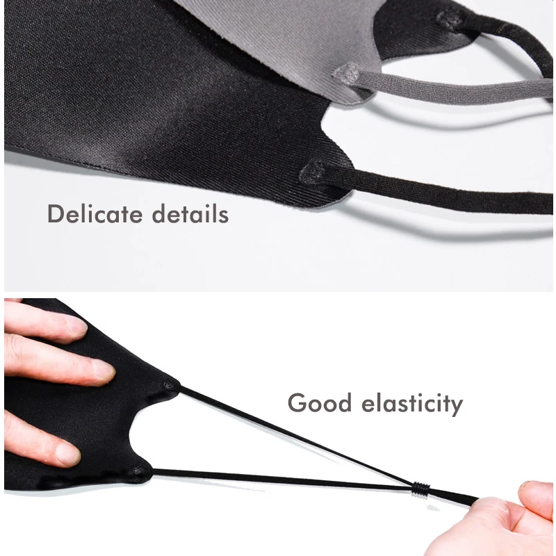 PVP 3Pcs Black Bilayer Sponge Mouth Mask Anti Haze Dust Washable Reusable Double Layer Dustproof Mouth-muffle Winter Warm Mask