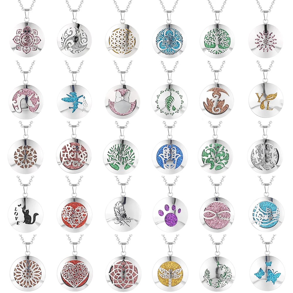 Aromatherapy Essential Oil Diffuser Locket Necklace (47)