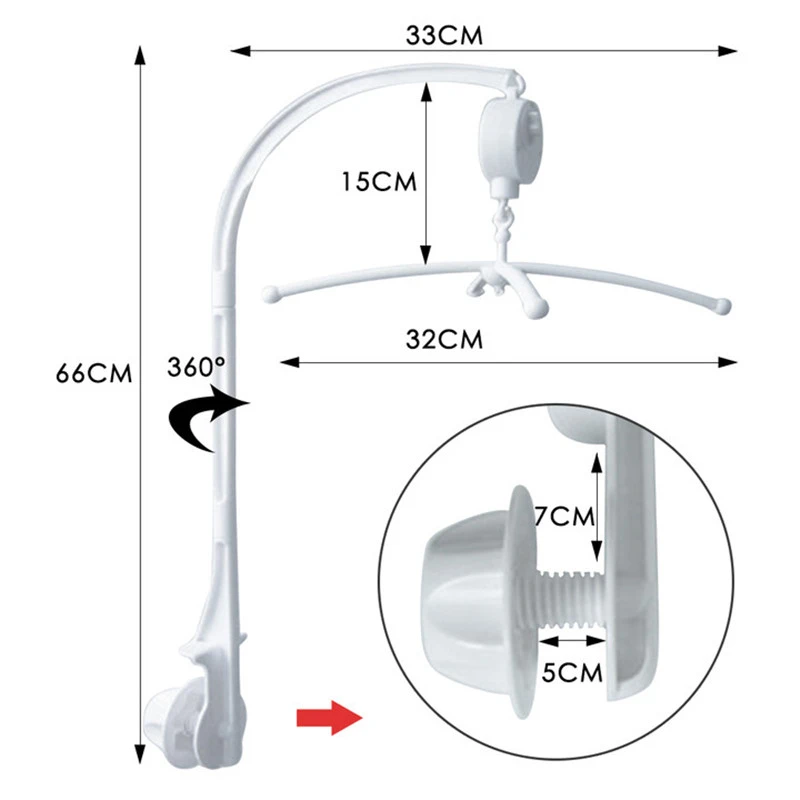 سرير بيبي لعبة جرس حامل خشخيشات بيضاء قوس المحمول...