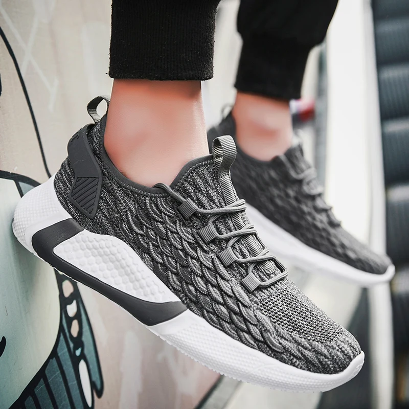 TANTU Fashion Lightweight Mesh Running Shoes for Men Breathable Comfortable Outdoor Sport Shoes Non-slip Casual Walking Shoes