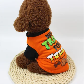 

Dog Clothes Halloween Spring and Autumn Dog T-shirt Halloween Style Dress Up Your Baby Dog Handsome Dog Drop Shipping