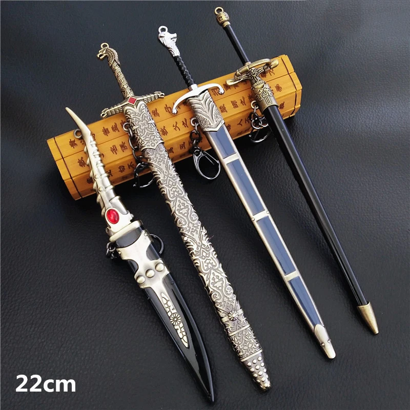 

22CM game of thrones Jon Snow Sword weapon Alloy weapon metal model toys non-blade sword cosplay Prop Key chain