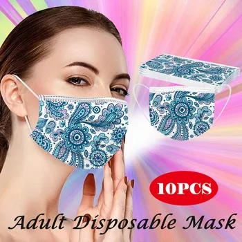 

10pcs Unisex Adult's Masks Three-layer Non-woven Mouth Mask Disposable Protective Facemask Elastic Earloop Mouth Cover Masque