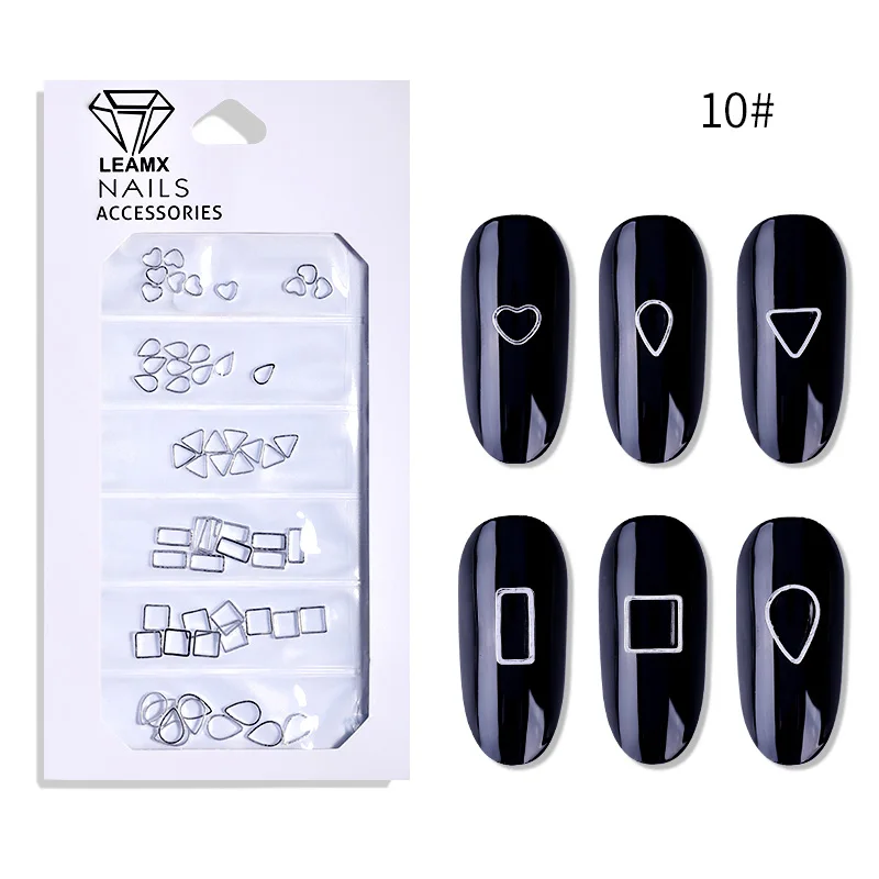 LEMAX Mixed/bag Alloy Jesus Cross Frame Star Nail Art Decorations 3D DIY Manicure Tools Nail Accessories Charms Punk Decor L533 - Цвет: 10