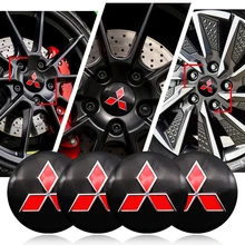 Coche tapacubos de centro de rueda emblema de Logo de insignia rueda de pegatina etiqueta engomada para Mitsubishi ralliart Lancer 9 10 Asx Outlander 3 Pajero Sport