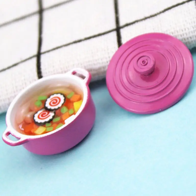 DIY Миниатюрная модель игрушки Моделирование мини цвет суп чаша Кукольный дом украшения AXYA