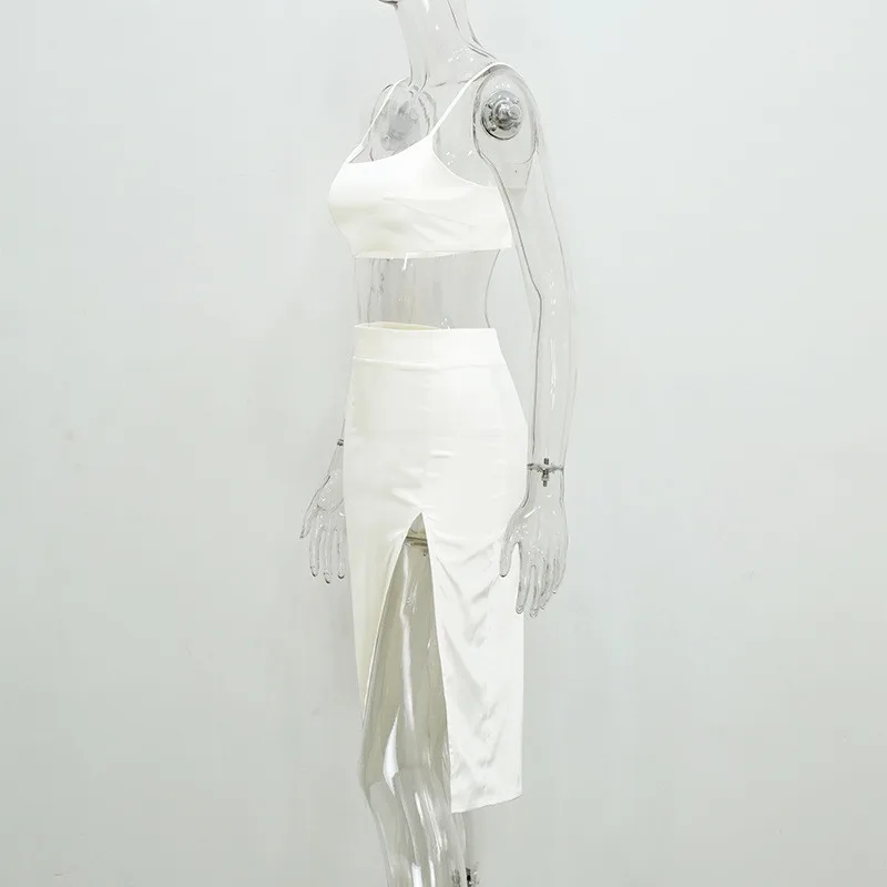 white slip dress 2pcs one set20