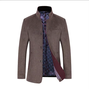 

Fall 2019 new fashion cloth coat of cultivate one's morality men's business long coat woolen cloth coat