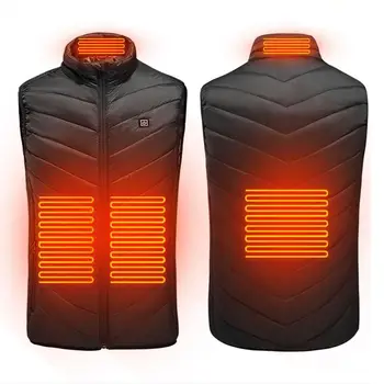 

2020 Men 4 places Outdoor USB Infrared Heating Vest Jacket Men Winter Electric Thermal Clothing Waistcoat For Sports Hiking