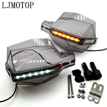 

with LED Signal Light Motorcycle Hand Guards Motocross Brush Bar Dirt Bike Off Road Racing Protectors Universal For Honda KTM