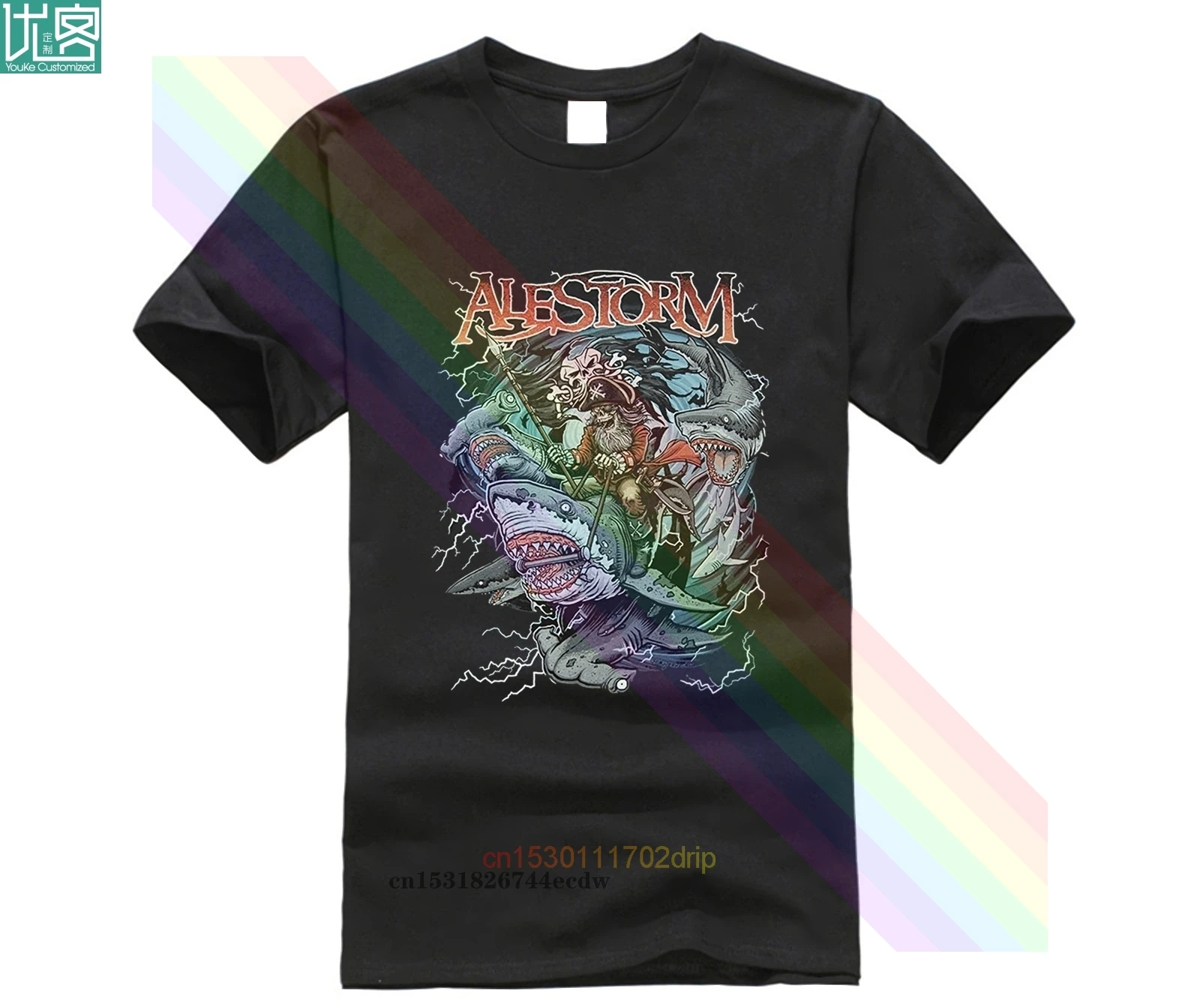 Мужская футболка Персонализированная s ALESTORM Shark Ahoy Хлопок Панк смешная Новинка |