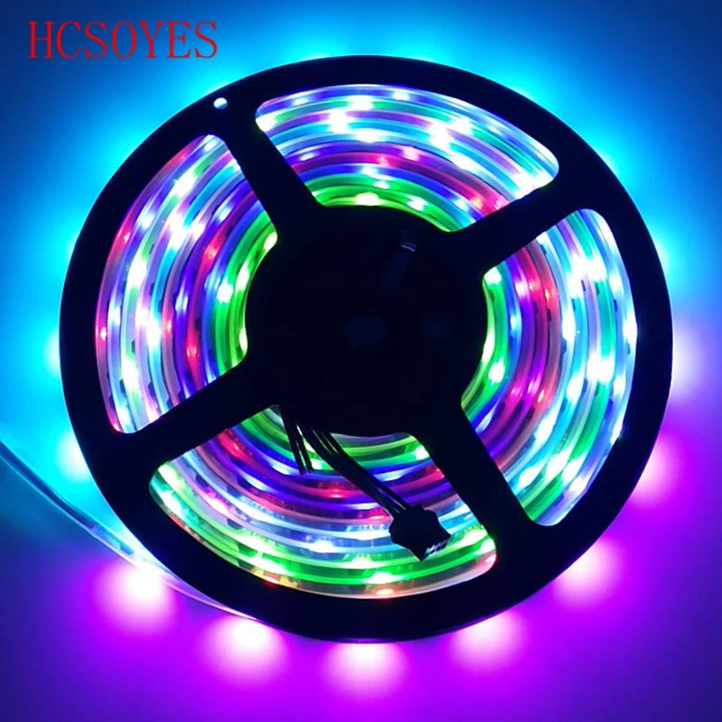 5 м/рулон DC5V ws2801 индивидуально адресуемый 32led/m 5050 RGB Светодиодная лента 12 мм разработка ambilight ТВ led чудесный необычный цветной Канат