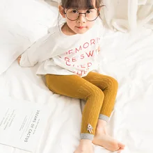 Children's Pantyhose Spring And Autumn Knitted Five-Star Bowknot Nine-Point Baby Socks White Cotton Girls Leggings