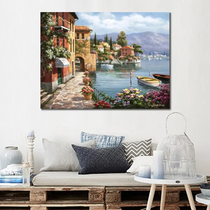 Landscape Painting, Wall Art Decor, Large Painting, Mediterranean Sea –  Paintingforhome