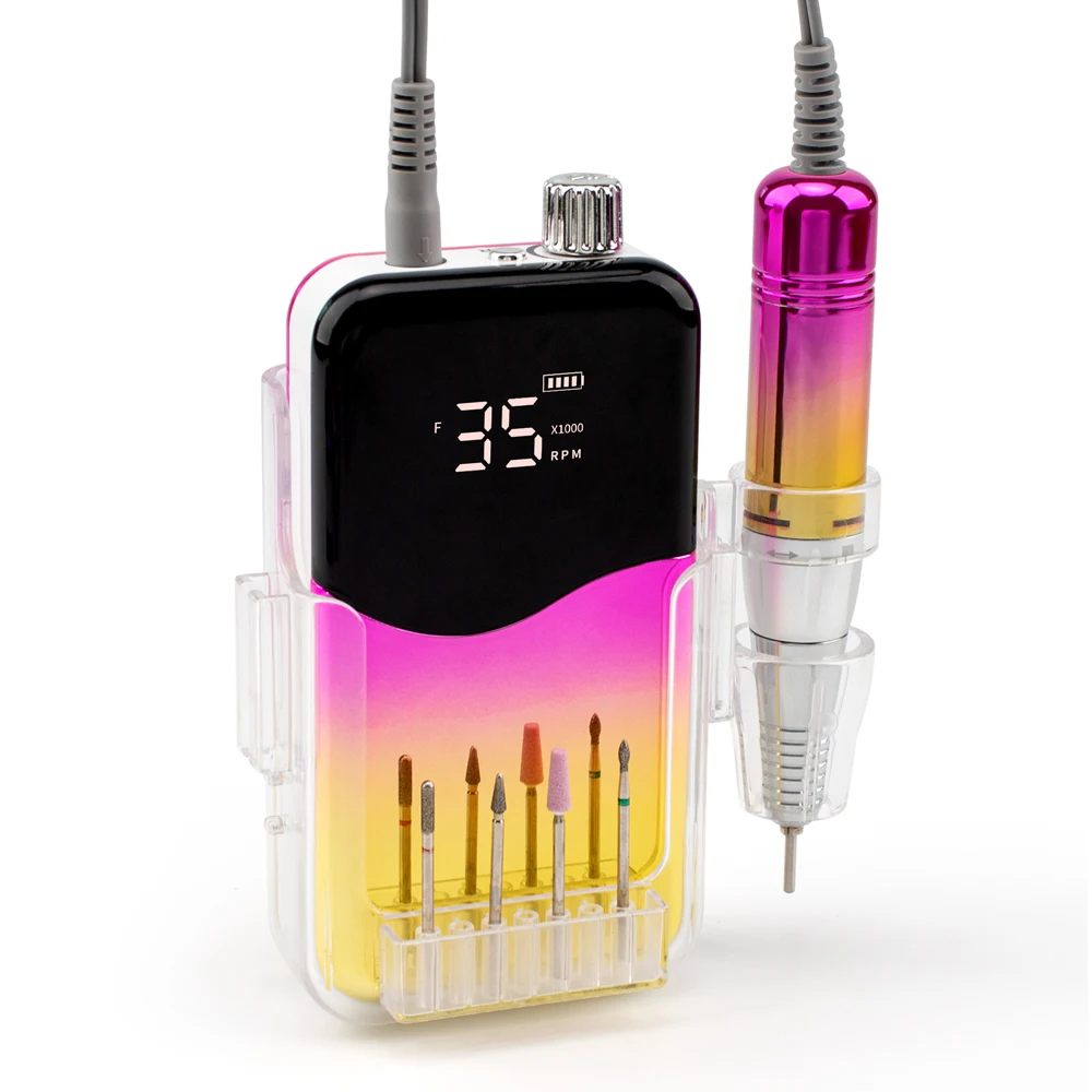 35000RPM Portable Electric Nail Drill Manicure Machine For Acrylic Gel Polish Nails Sander Rechargeable Nail Art Salon Equipment 4