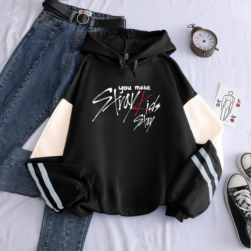 Женская толстовка в Корейском стиле с принтом You Make Straykids Stay Letter | одежда