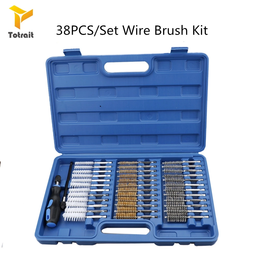 

Tactical 38PCS/Set Wire Brush Kit Hunting Accessories Easy to Use and Install Cotton Cleaning Brush for Professional Pipe Tube