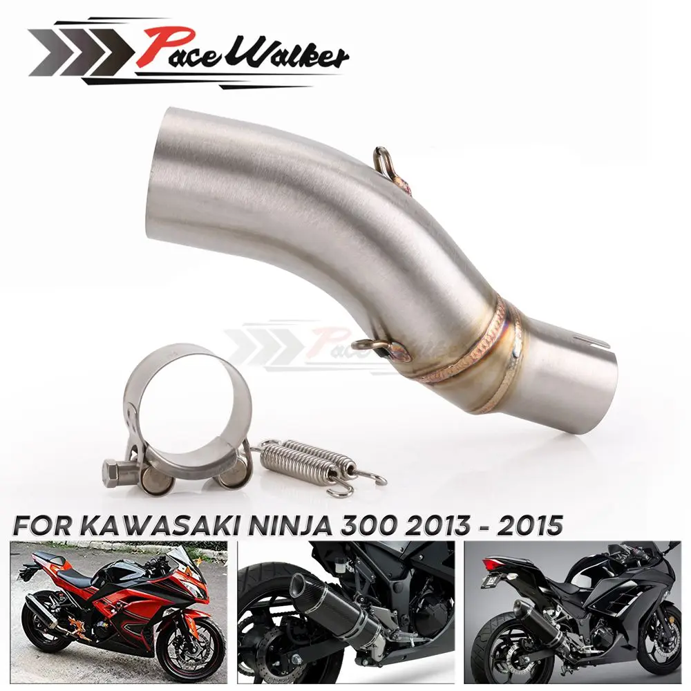Мотоциклетная средняя труба для Kawasaki Ninja 300 2013 2014 2015 Ninja300 Соединительная без