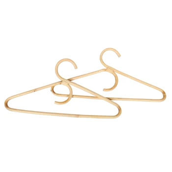 

2Pcs Rattan Clothes Hanger Nordic Style Kids Garments Organizer Rack Coat Storage Rack Clothing Storage Decor for Adults