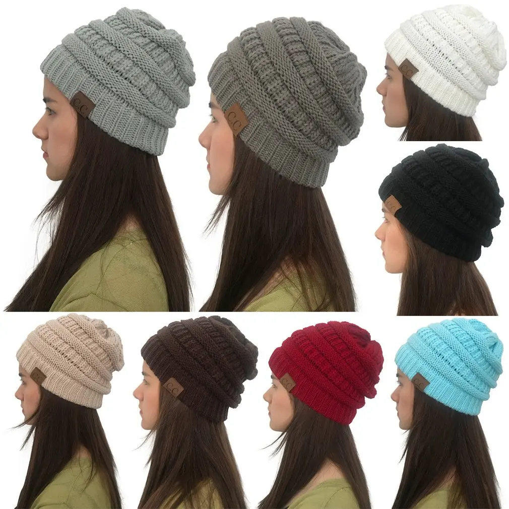 

Winter Thick Knitted Beanie Tail Soft Stretch Knit Messy High Bun Ponytail Beanie Hat Ponytail Knitted Hat