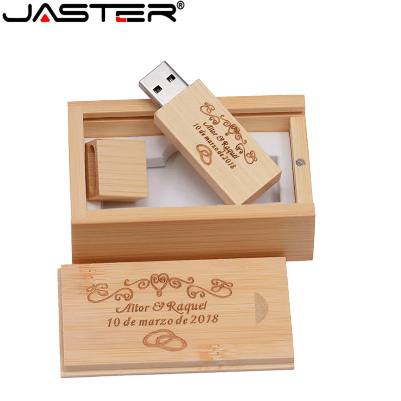 Usb флеш накопитель JASTERCarbonized bamboo walnut wooden + box с логотипом 4 ГБ 8 16 32 64 usb 2 0 подарок для