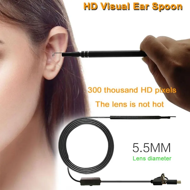 

5.5mm 6LED Waterproof Enlarge 3in Inspection Camera Endoscope PC Laptop Borescope Computer Micro USB/Typ-C/USB Mobile Phone
