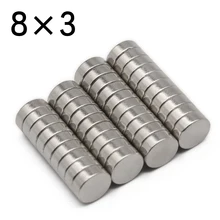 20/50/100/200/500 Pcs 8x3 Round NdFeB Neodymium Magnet N35 Super Powerful Small imanes Permanent Magnetic Disc