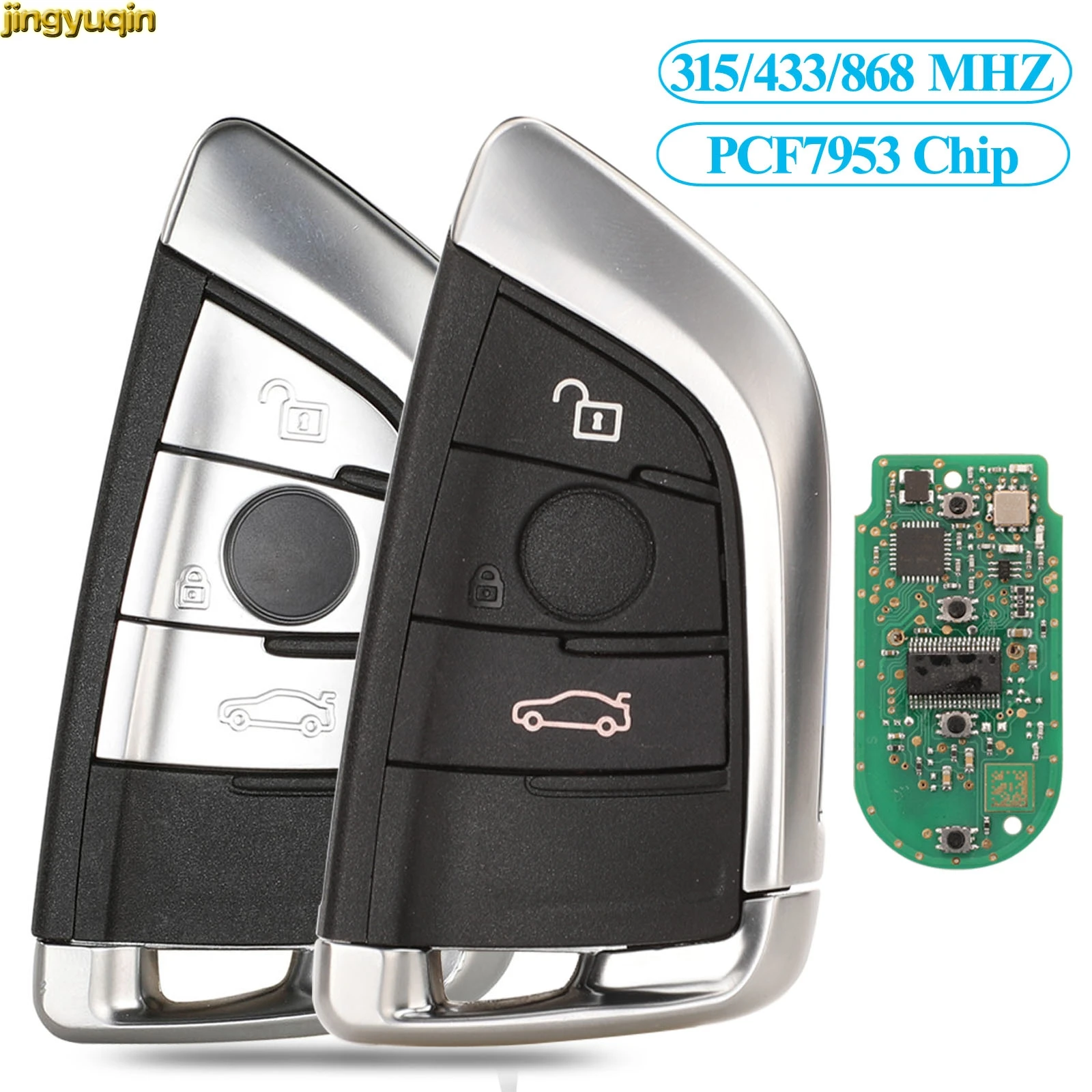 Jingyuqin дистанционного Smart ключи 315/433/868 МГц PCF7953 для BMW F CAS4 5 7 серия X5 X6 2014 2015 2016 3/4