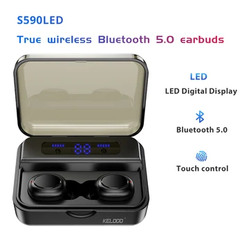 

TWS Bluetooth 5.0 LED Digital Display Wireless Headset Touch Control Portable Earphones