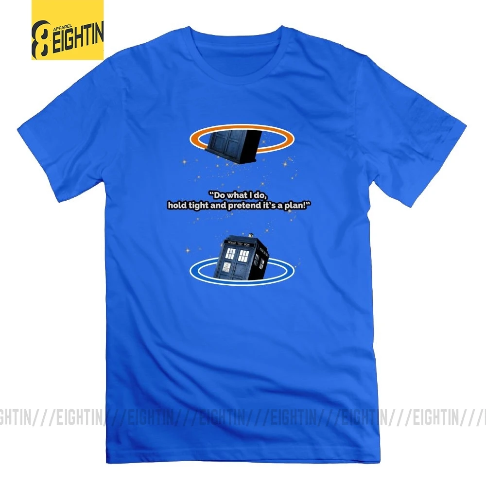 Breaking the Time Doctor Who Awesome футболки с круглым вырезом мужские футболки с коротким рукавом из очищенного хлопка летние футболки - Цвет: Синий