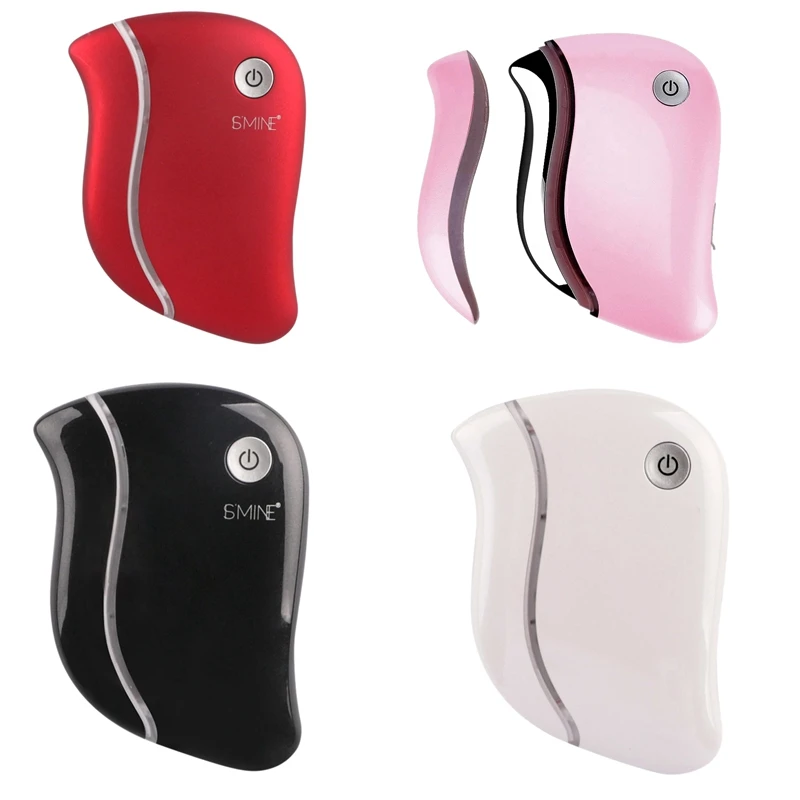 Heating Skin Face Neck Gua Sha Massage Tools Red Led Therapy Anti-Wrinkle Electronic Vibrating Facial Massager