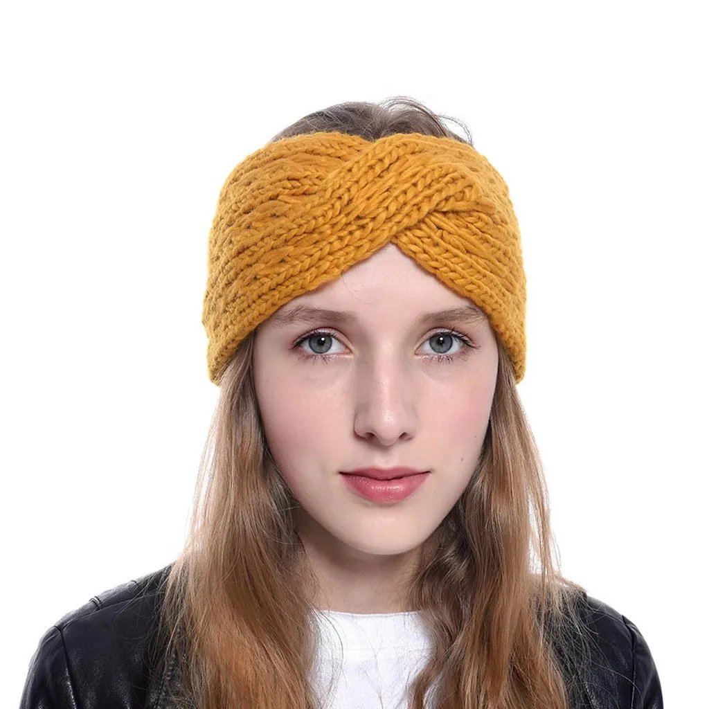 Fashion Women Girls Headbands Winter Cross Braided Headband Ear Warmer Head Wraps Hair Accessories For Women accesorios mujer