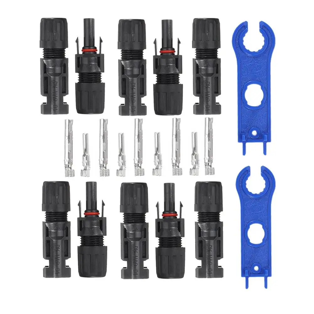 

30A 5pairs MC4 Connector With 1pair MC4 Spanner Male Female 1000V Solar Panel Branch Series Connect Solar System