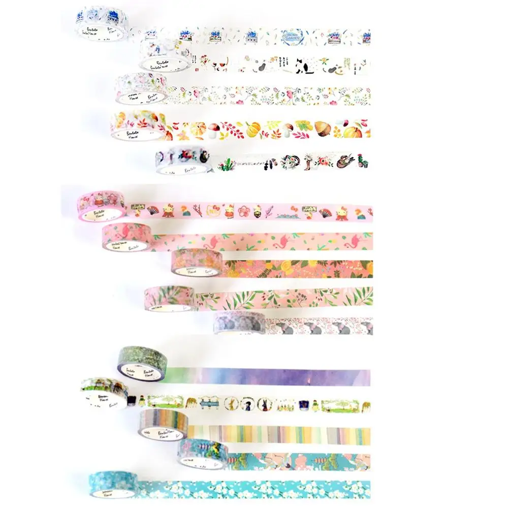 1pcs Original Paper Washi Tape Donuts Forest Animal Flamingo 15mm Adhesive Masking Tapes 21 Design Decoration Stickers A6377 5