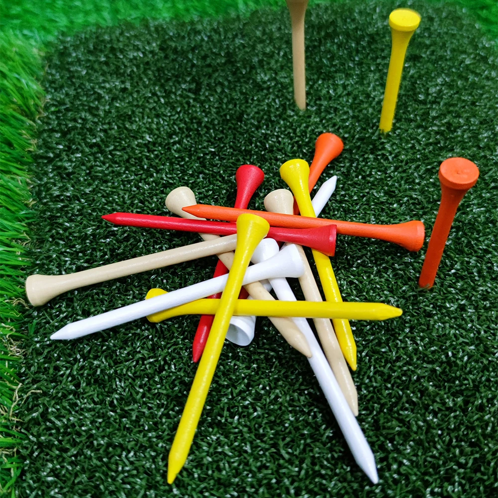 100 Pieces Color Wood Golf Tees Supplies Accessories With 42MM 54MM 70MM 83MM 6