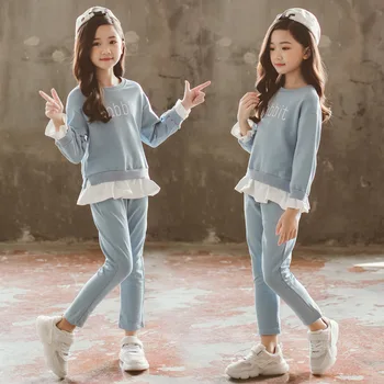 

Kids Sets for Girls Autumn and Winter New Suit Cartoon Sequins Rabbit Coat +pant Suit Leisure Sets Girls Clothes 10 12 Year