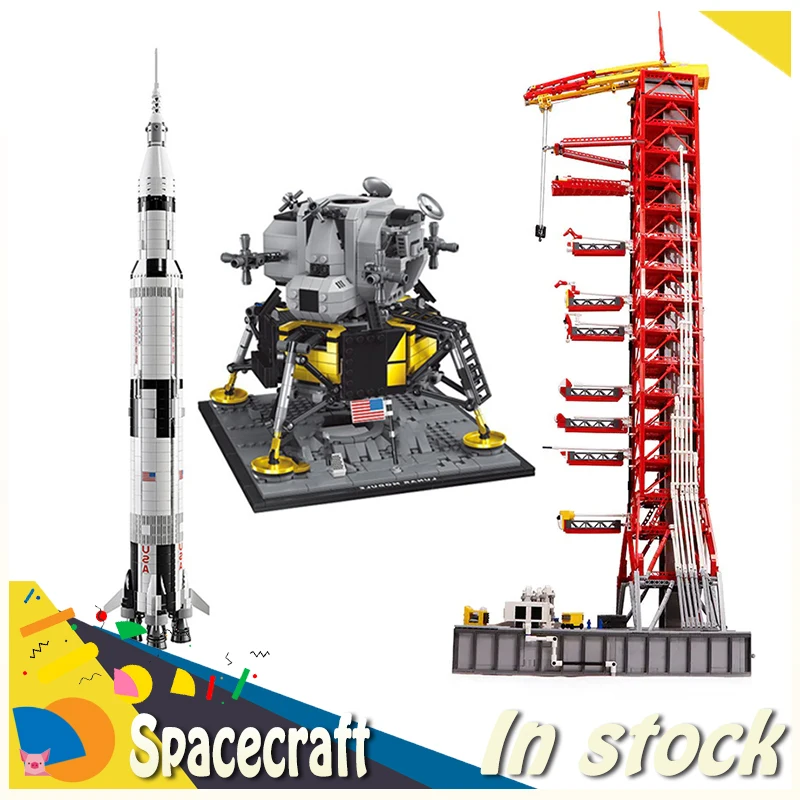Конструктор воздушный Apollo Saturn V башенный самолет лунное клеванье космические