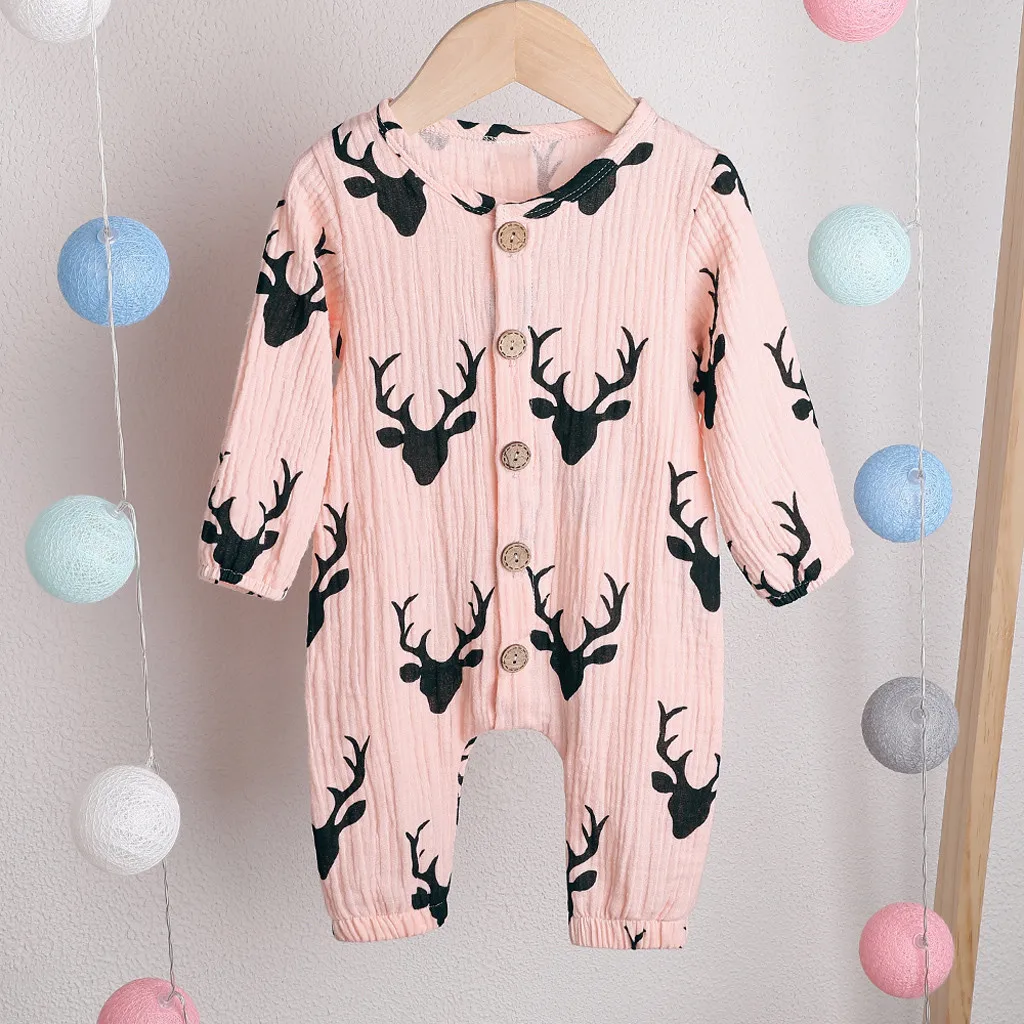 new born baby clothes baby boy romper winter clothes costume romper onesie disfraz bebe halloween 2019 Christmas Deer Cartoon Z4