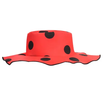 hat "Божья коровка" для девочек Косплэй костюм детский костюм на Хеллоуин; платье для дня рождения; нарядное Божья коровка пижамы платье/маска для лица/Сумка/шапка Детский костюм От 2 до 8 лет C45821CH - Цвет: hat