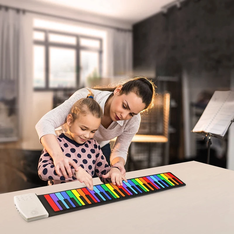 Цвет 49 стандартные клавиши Гибкая детская клавиатура пианино Гибкая сворачиваемая клавиатура пианино Встроенная литиевая батарея полностью портативная