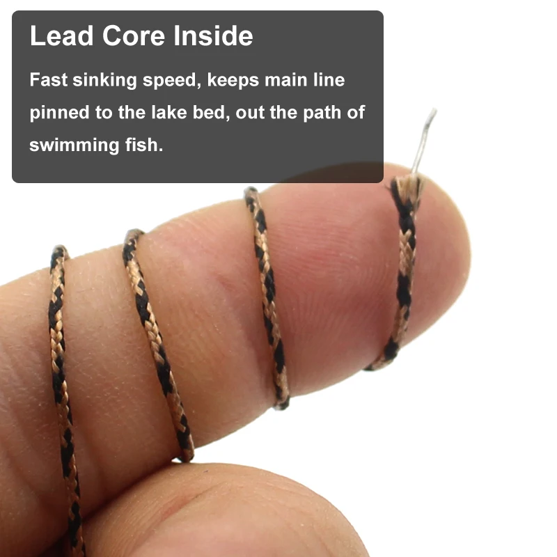5 м леска для ловли карпа Leadcore 12 Плетеный крючок свинцовый сердечник камуфляжная
