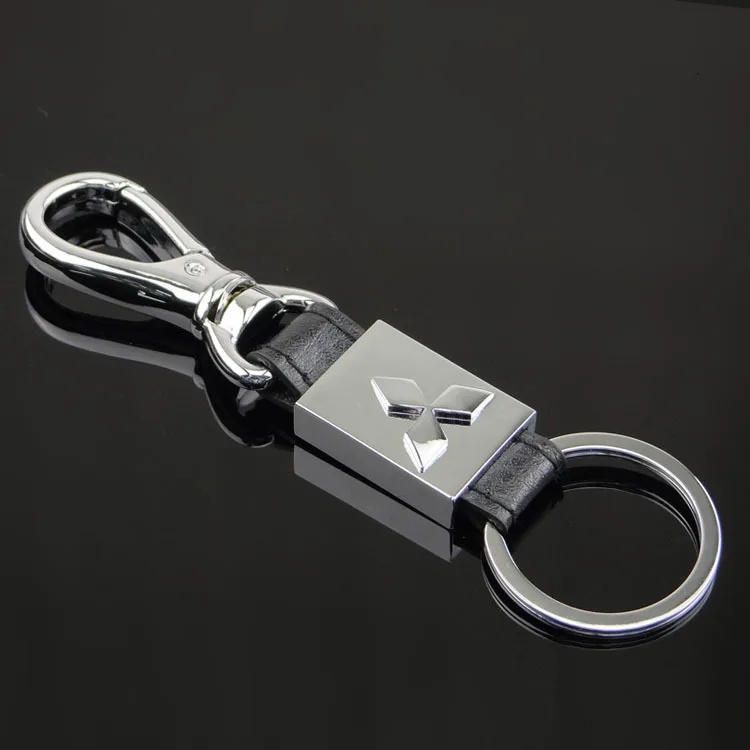 

1 pcs High quality square metal keychain for Mitsubishi Car badge 4s shop gift pendant men waist hanging auto accessories