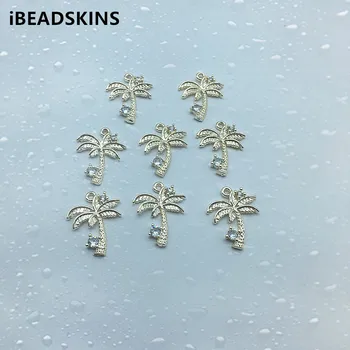 

New arrival! 20x15mm 50pcs Copper/Cubic zirconia Tree charm for Necklace DIY /Earrings parts,hand Made Earrings Jewelry DIY