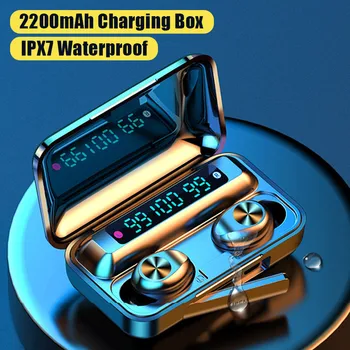 

Wireless Headphones TWS Bluetooth 5.0 Earphones 2200mAh Charging Box 9D HiFi Earbuds Sport Waterproof Headsets With Microphone
