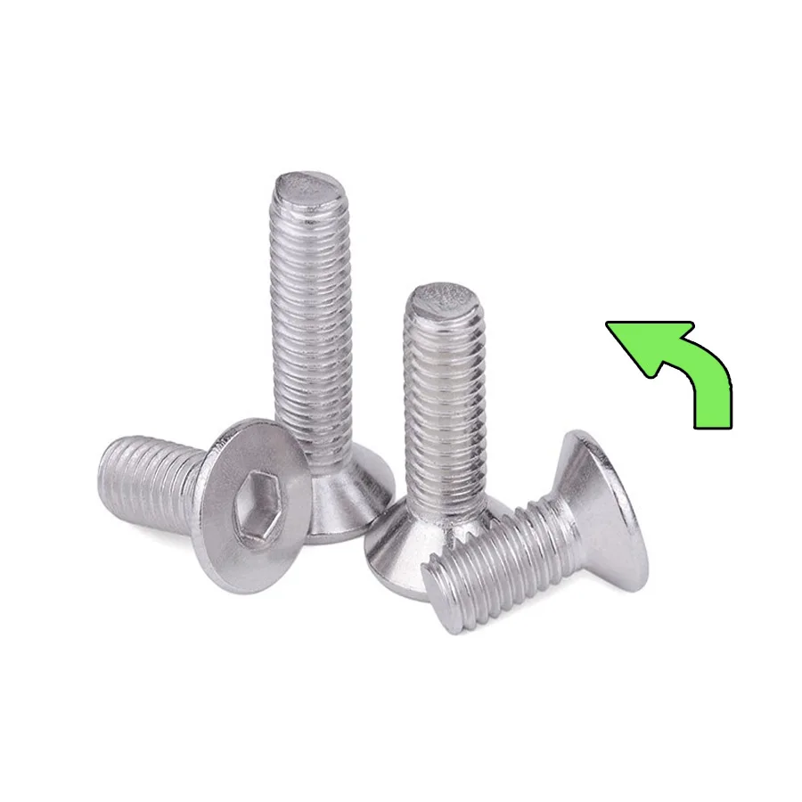 3pcs M6*35mm Left Hand Screw Bolt Reverse Thread Nail Allen Anti