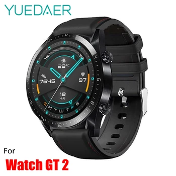 

YUEDAER Silicon + PU Leather Strap For Huawei Watch GT 2 Band Quick Release Watchband For Huawei Watch GT2 46mm Sport Watch
