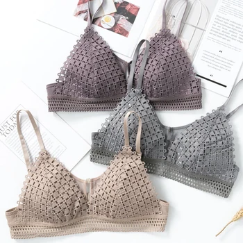 

Fitness Seamless Bras for Women Soft Padded Breathable Triangle Cup Sexy Lingerie Wire Free Push Up Bra Underwear W3