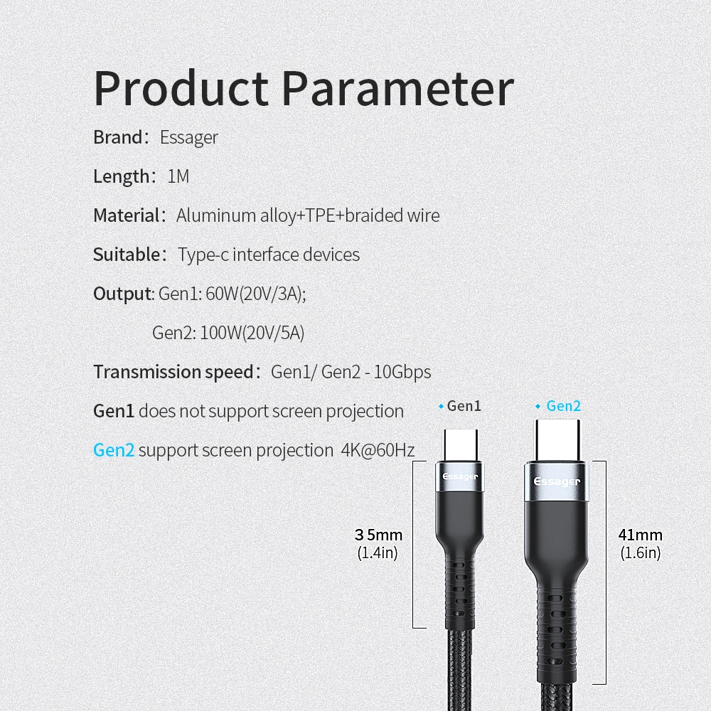 Кабель Essager USB 3,1 type-C-USB C для Macbook Pro PD 100 Вт Быстрая зарядка 4,0 3,0 кабель для быстрой зарядки для samsung S10 S9 Note 10