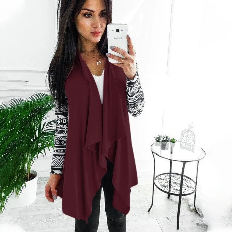 

Women's Sweaters Hot Long-sleeved Printed Stitching Jacket Cardigan Sweaters Black 2019 Autumn Winter Sweaters New Large Size